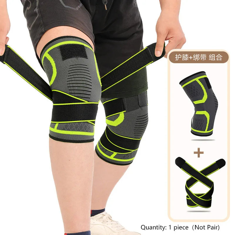 Nylon Sport Knee Brace for Running, Fitness, Weightlifting, Cycling, Basketball, and Outdoor Activities - Knee Joint Compression Support