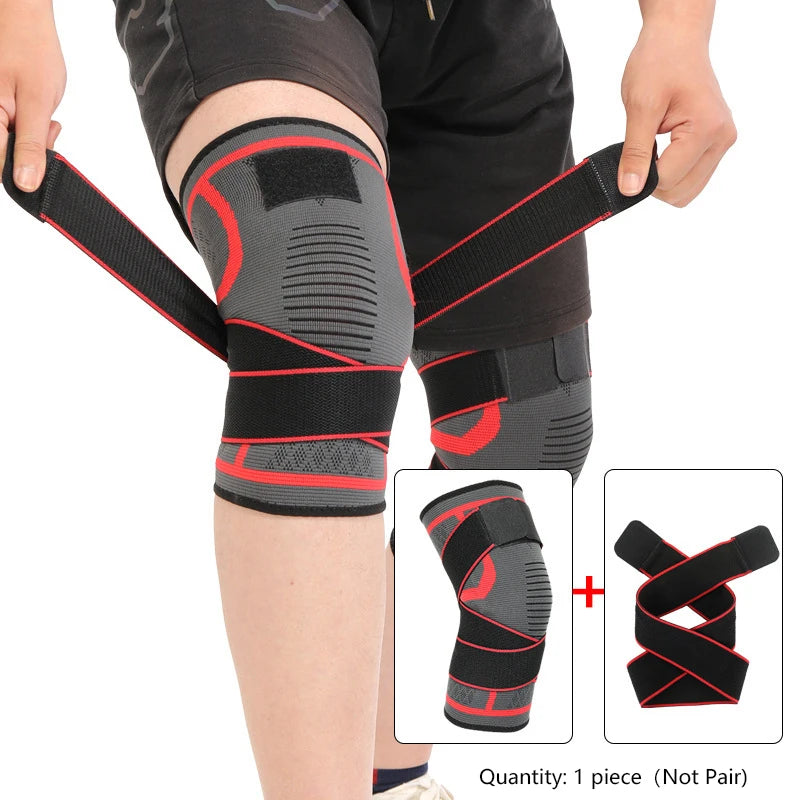 Nylon Sport Knee Brace for Running, Fitness, Weightlifting, Cycling, Basketball, and Outdoor Activities - Knee Joint Compression Support
