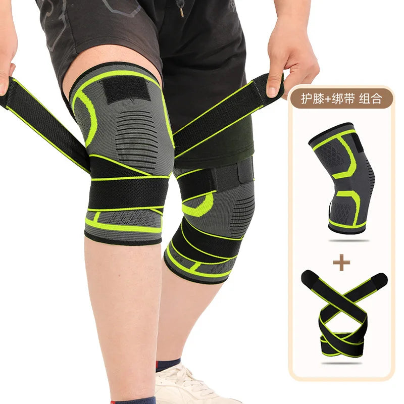 Nylon Sport Knee Brace for Running, Fitness, Weightlifting, Cycling, Basketball, and Outdoor Activities - Knee Joint Compression Support