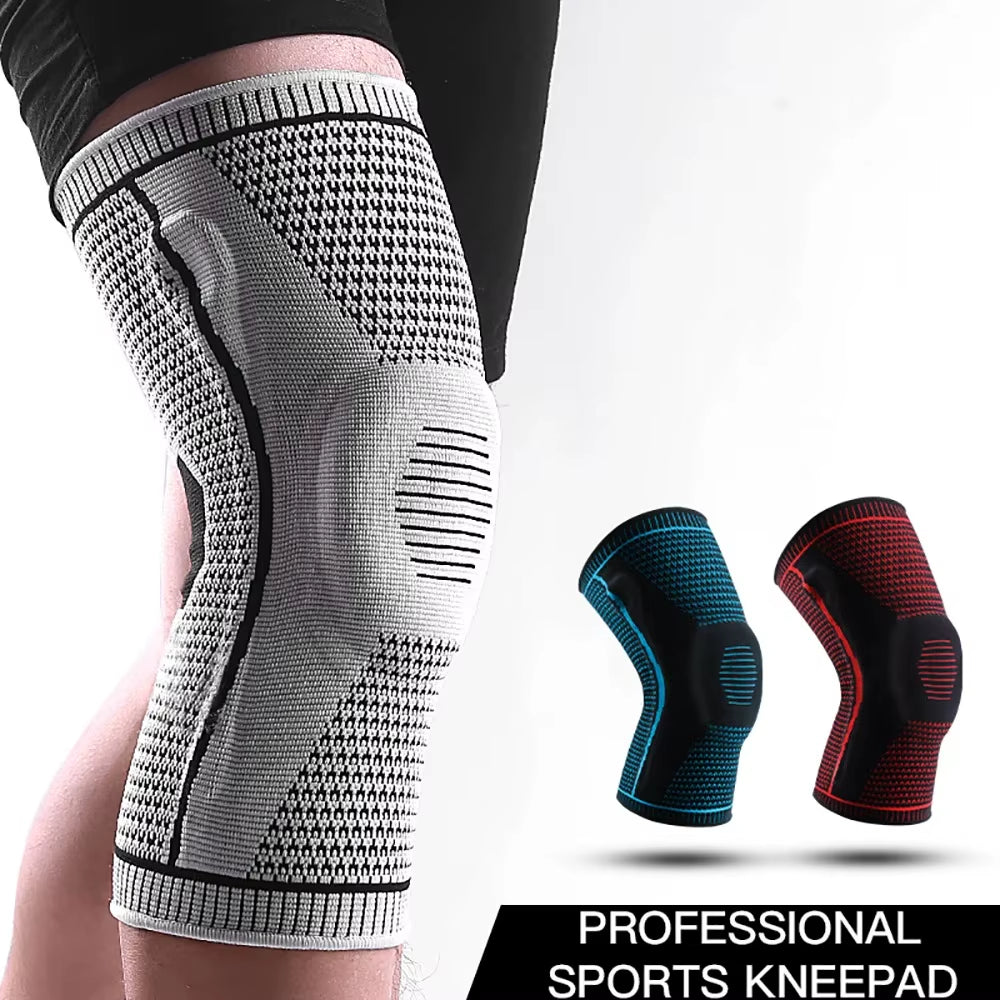1PC Silicone Knee Pads Strap Patella Medial Support Meniscus Compression Knee Braces for Running Sport Knee Protection
